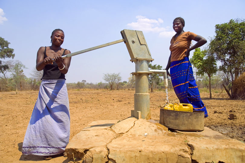 Water pump in a rural area in Ghana