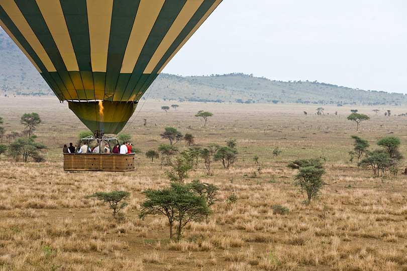 Hot-air balloon safari over Seronera, Serengeti, Tanzania